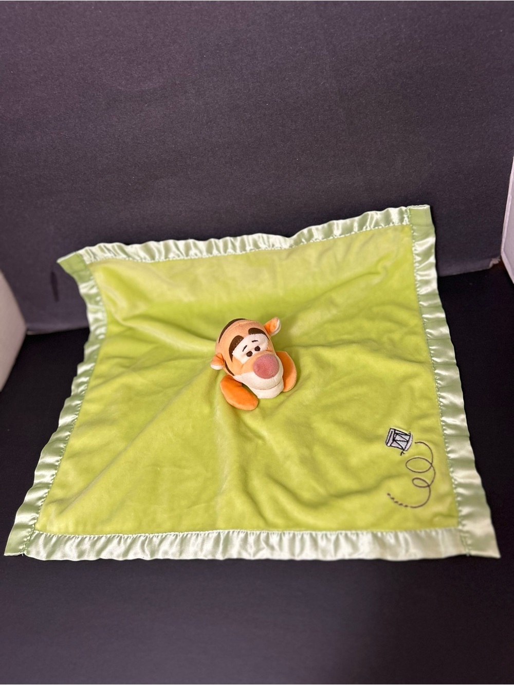 Disney Tigger Satin-Trim Lovey in Lime Green and Orange